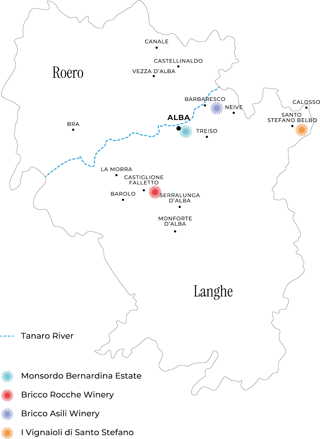 ceretto mappa cantine en